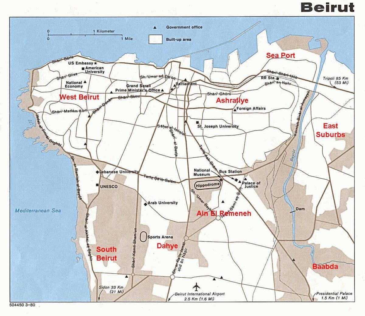 แผนที่ของเบรุตเลบานอน name