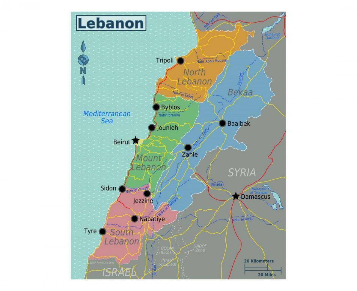 แผนที่ของนักท่องเที่ยวหน่อยเลบานอน name